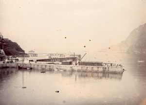 North Devon Ilfracombe Seaside Town Jetty Boat Old amateur Photo 1900