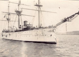 English Seaside Marine Military Ship Brazilian Cruiser Old amateur Photo 1900