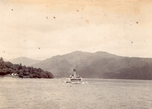 Ecosse Scotland Trossachs Loch Lomond Paddle steamer Old amateur Photo 1900