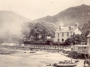 English or Scottish Lake Loch? Boats for Hire sign Old amateur Photo 1900