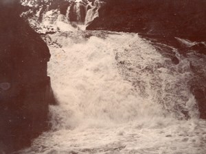 Wales Bottom of Swallow Falls Waterfall Old amateur Photo 1900
