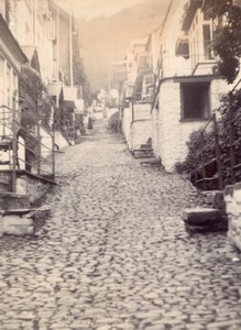 Devon Clovelly English Village Steep Cobbled Street Old amateur Photo 1900