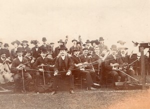 English? Group of Musicians Orchestra Old amateur Photo 1900