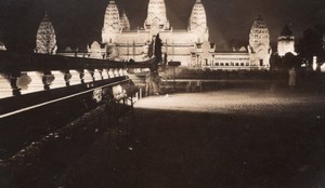 Paris Colonial Exposition Angkor Wat Temple by Night Old Amateur Photo 1931