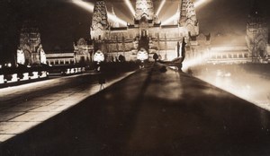 Paris Colonial Exposition Angkor Wat Temple by Night Old Amateur Photo 1931