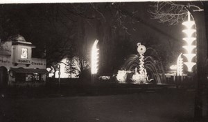 Paris Colonial Exposition Fontaine Lumineuse by Night Old Amateur Photo 1931