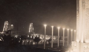 Paris Colonial Exposition by Night Cité des Informations Old Amateur Photo 1931