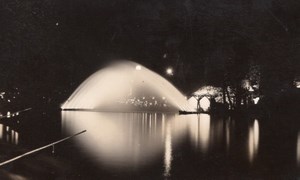 Paris Colonial Exposition by Night Water Bridge Old Amateur Photo 1931