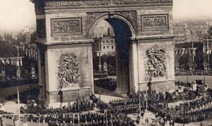 Paris Fetes de la Victoire Victory Parade Bastille Day Photo Postcard RPPC 1919