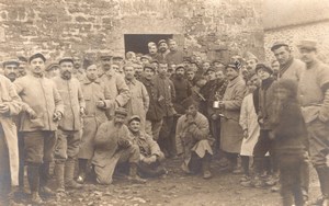 WWI Manche Chalandrey Group of Men & Children Old Photo Postcard RPPC 1916