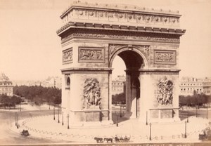 France Paris Arc de Triomphe de l'Etoile Old LP Photo 1890