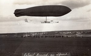 France Aviation Dirigeable Militaire Colonel Renard Ancienne Carte Photo 1910