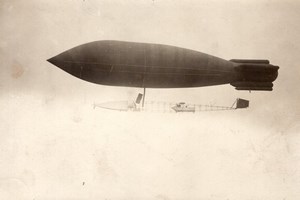 France Aviation Dirigeable Surcouf Ville de Paris Depart pour Verdun Ancienne Photo 1907