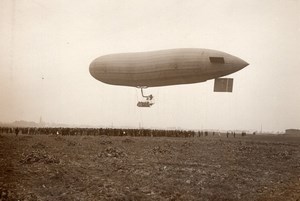France Aviation Dirigeable Parseval en vol Ancienne Photo 1911