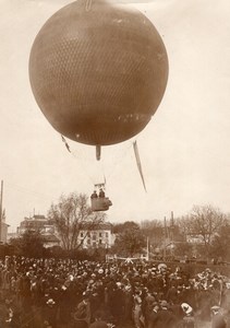 France St Cloud Aviation Capitaine Georges Bellenger en Ballon Ancienne Photo 1911