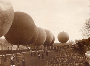 France St Cloud Aviation Vue des Ballons avant le depart Ancienne Photo 1911