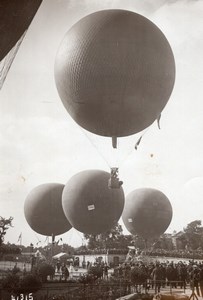 France Aviation Balloons Grand Prix de l'Aero Club Crowd Old Photo 1914