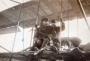 Etampes Aviation Aviator Henri Bill & General Roques Old Photo 1911