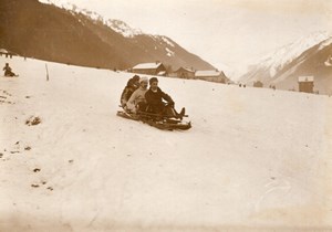 France Bobsleigh Racing at Chamonix old Gautherot Photo 1900's