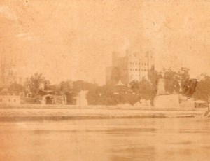 Chateau de Rochester Castle Birthday Wishes Old albumen Photo 1880's