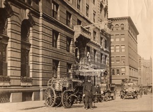 Boston Hotel Lenox Fire Fire Engines Firemen Lot of 4 Old Photos February 1917