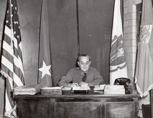 General Edward Sirois at his Desk Office Yankee Division old Photo 1950's