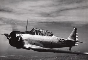 US Army American Fighter or Trainer aircraft In flight Old Photo 1940's ?