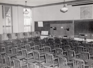 Texas Randolph Air Force Base Military Training Class Room Old Photo 1950's