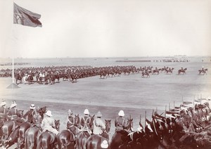 India Lucknow British Colony Royal Field Artillery? Parade Old Lawrie Photo 1910