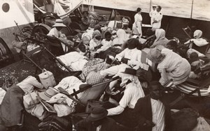 Jamaica Kingston to Cristobal Boat Passengers on Deck Old GJ Becker Photo 1915