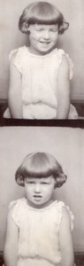 USA ? Cute Child Girl Portrait Photobooth old Photo 1920's