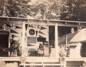 USA Student or Teacher House University Pennants old Snapshot Photo Lot 1920