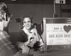 Orlando AFB OAFB Blood Drive Florida Blood Bank old US Air Force Photo 1966