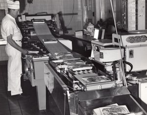 USA Scene at an Air Force Base Supermarket Butcher Steak Military Old Photo 1965