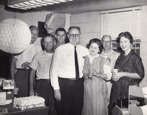 USA Birthday Party Office Workers Air Force Base Military old Photo 1960's