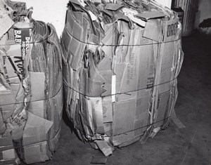 US Air Force Base Supermarket Warehouse Box Bales Old Photo 1963