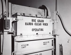 US Air Force Base Supermarket Warehouse Cardboard Bailing Machine Old Photo 1963