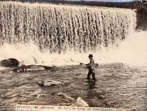 New York New Jersey Trout Fishing River old Press Photo 1935