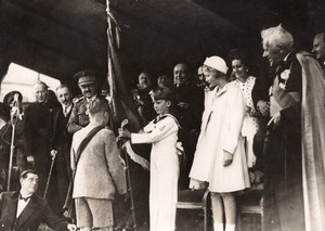 Gembloux Belgian Crown Prince Presenting Flags School old SAFARA Photo 1930's