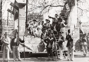 Paris Fete Rivoli Sebastopol Char de la Bastille old Meurisse Photo 1930's