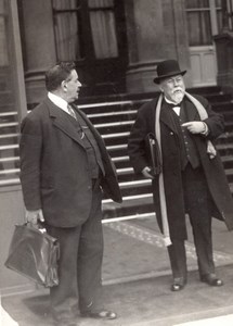 Paris Cabinet Meeting exit Herriot & Cheron French Politics Meurisse Photo 1930s