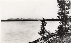 USA Wyoming Yellowstone Lake Sheridan Mountain old Haynes RPPC Photo 1940 ?