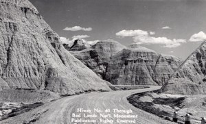 South Dakota Badlands National Park Highway 40 Canedy's Camera Shop RPPC 1940