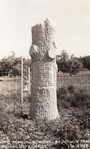 Nebraska Central City Lone Tree Monument Oregon Trail RPPC Photo 1940