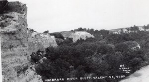 Nebraska Valentine Niobrara River Bluff old O'Neill RPPC Photo 1940