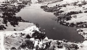 Nebraska Valentine Lake Minnechaduza Dam old RPPC Photo 1940