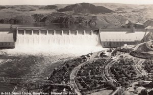 Washington Grand Coulee Dam old Sawyers RPPC Photo 1940's