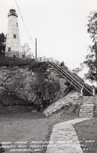 Missouri Hannibal Mark Twain Memorial Lighthouse old RPPC Photo 1949