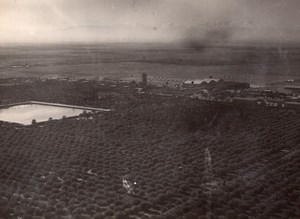 Morocco Marrakech Menara Airport & Gardens Aerial View old Photo 1940's