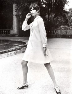 USA 1960's Women Fashion Cohama Fabrics Tent Dress Twill Dacron old Photo